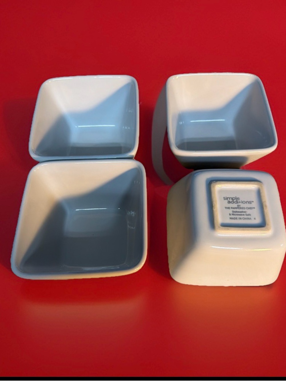 Simple Additions White Square  Set of 4 sauce , butter , dessert